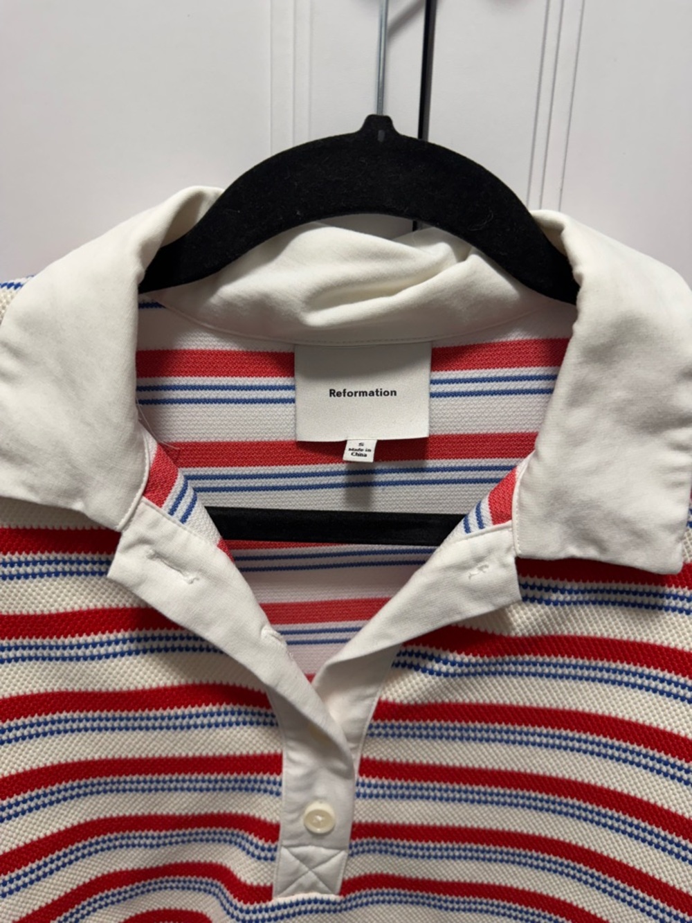 Reformation Anna Rugby Crop Knit Top - Picture 3 of 4